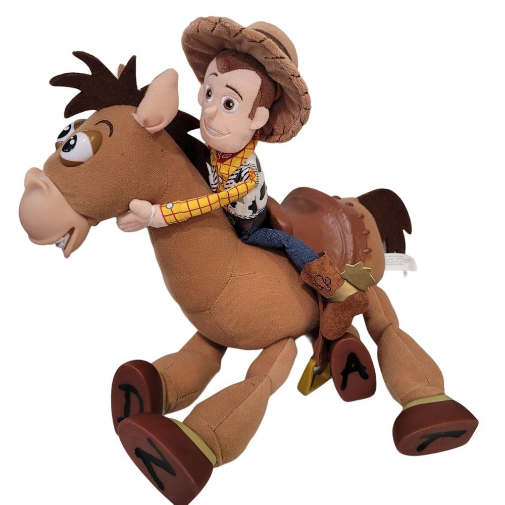 Disney toy story bullseye and woody toy. interactive bullseye, fabric Woodie